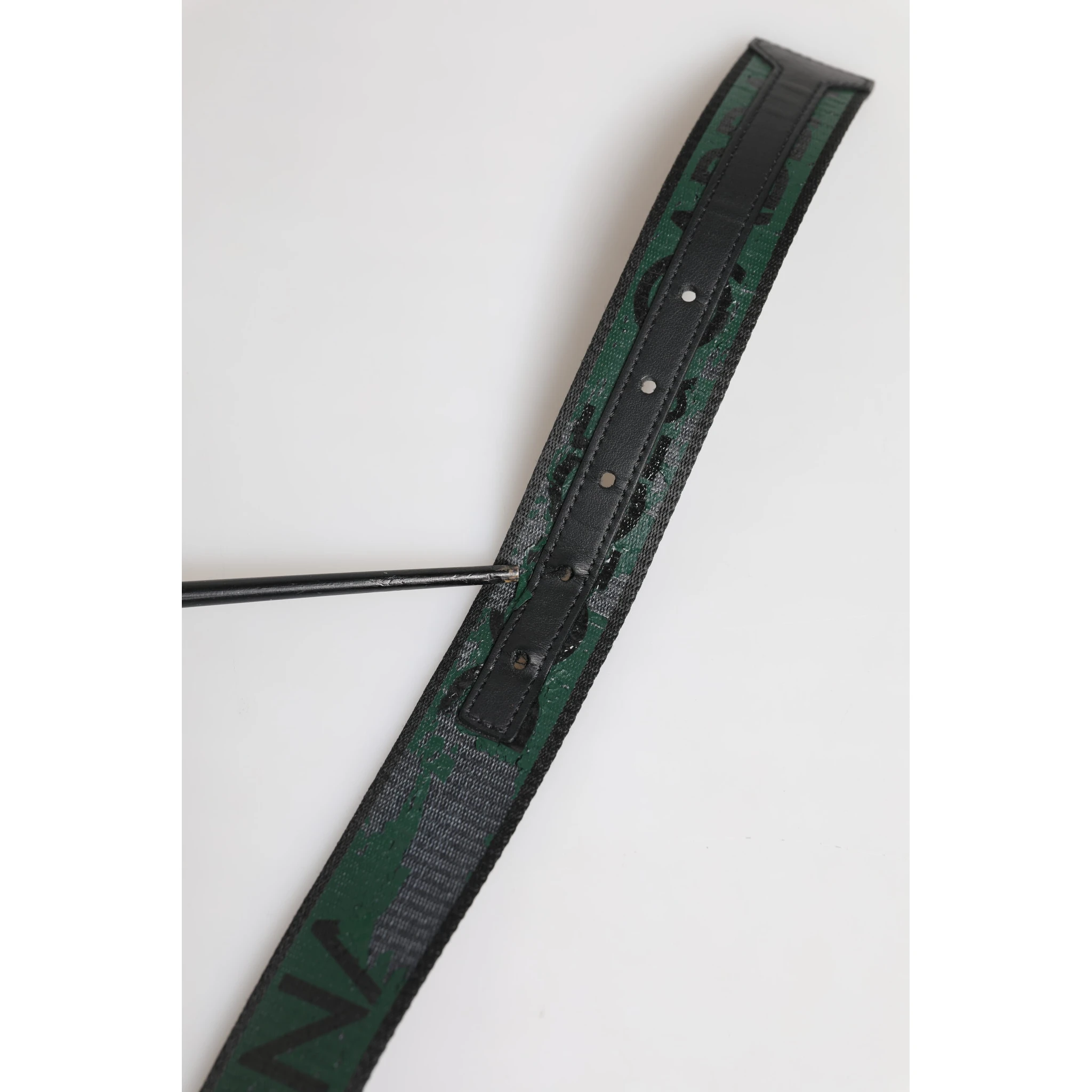 Green Black Polyester DG Logo Buckle Belt