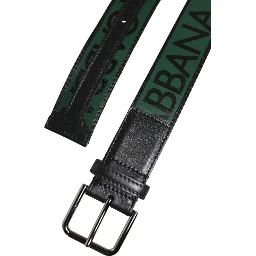 Green Black Polyester DG Logo Buckle Belt