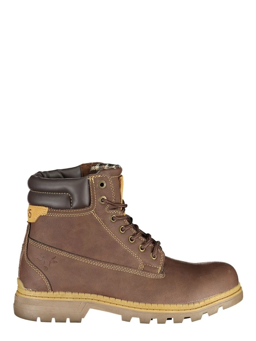 Brown Polyester Women Boot