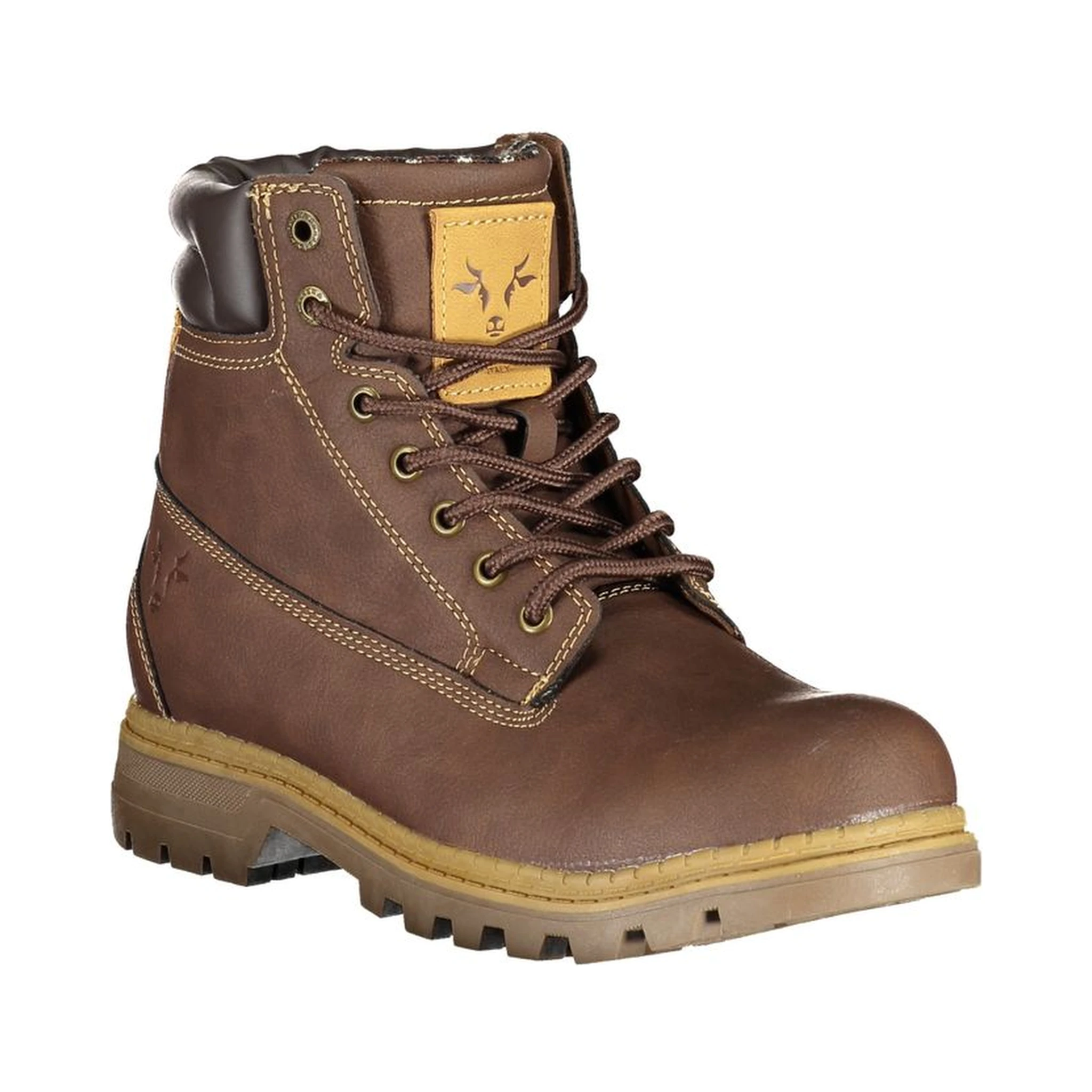 Brown Polyester Women Boot