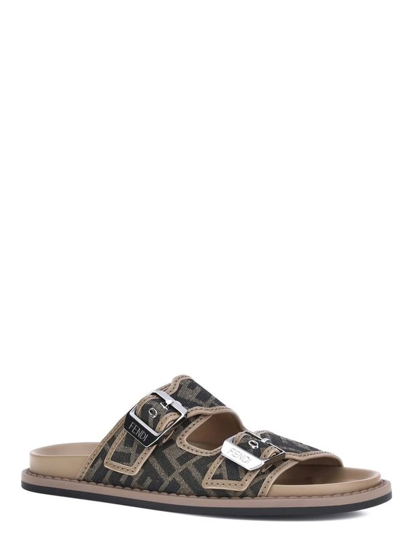 Brown Calf Leather Bos Taurus Flat Sandals