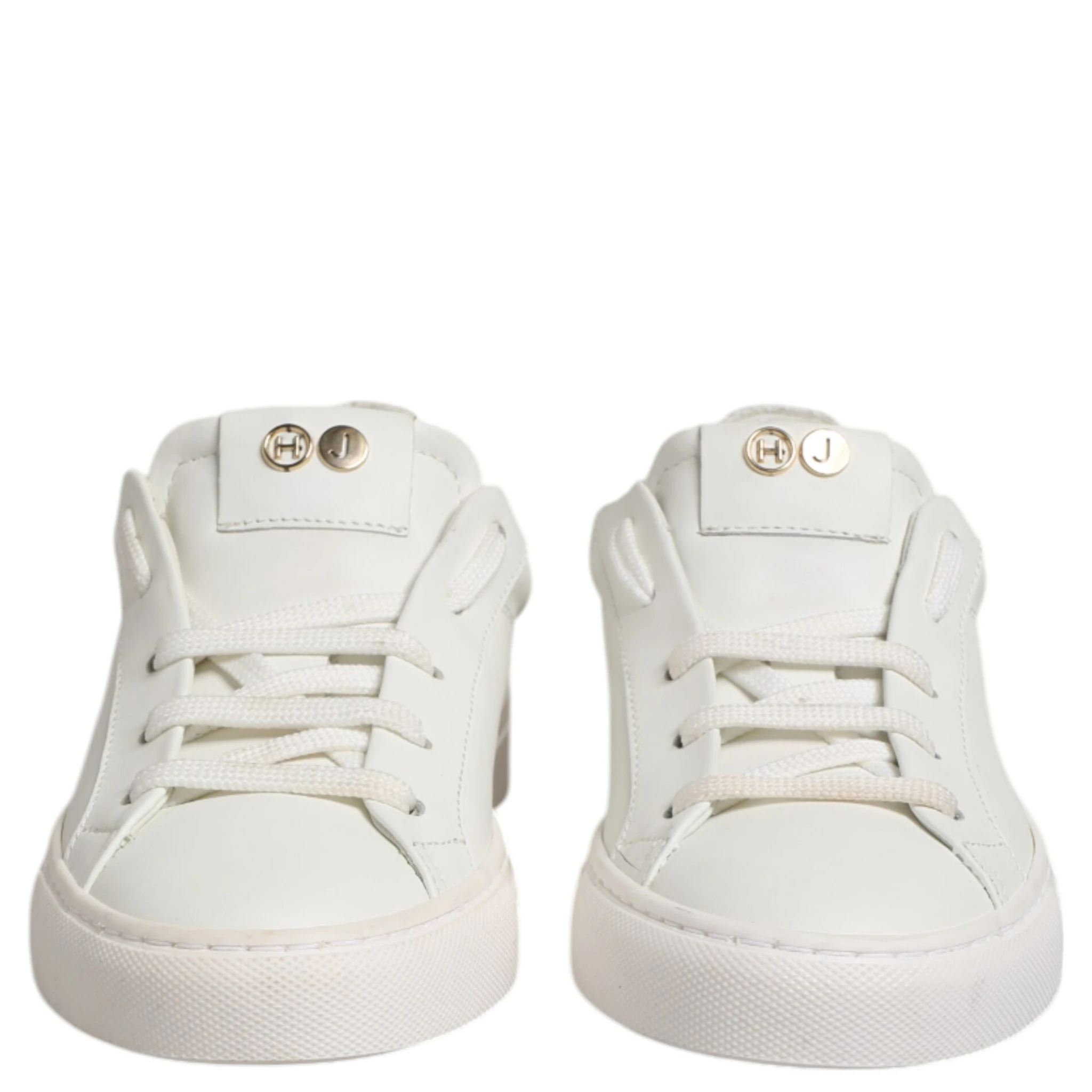 White Leather Low Top Lace Up Sneakers Shoes