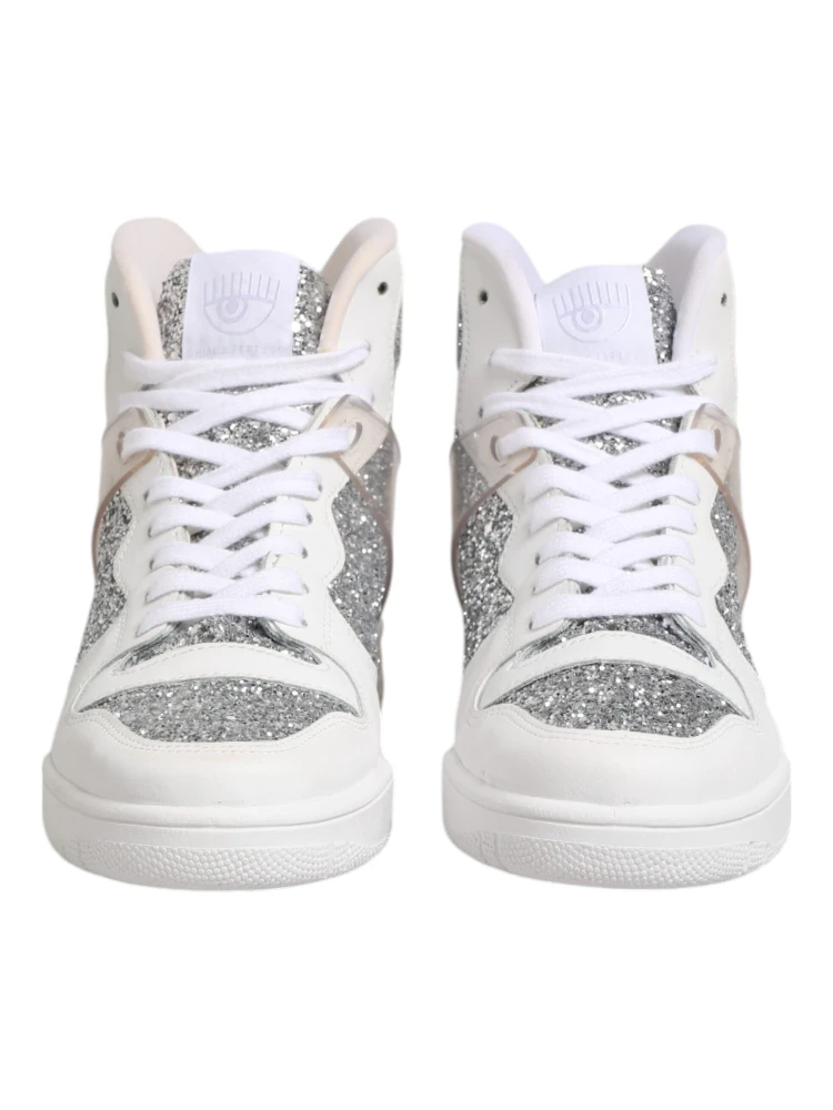 White Silver High Top Women Sneakers Shoes alternative