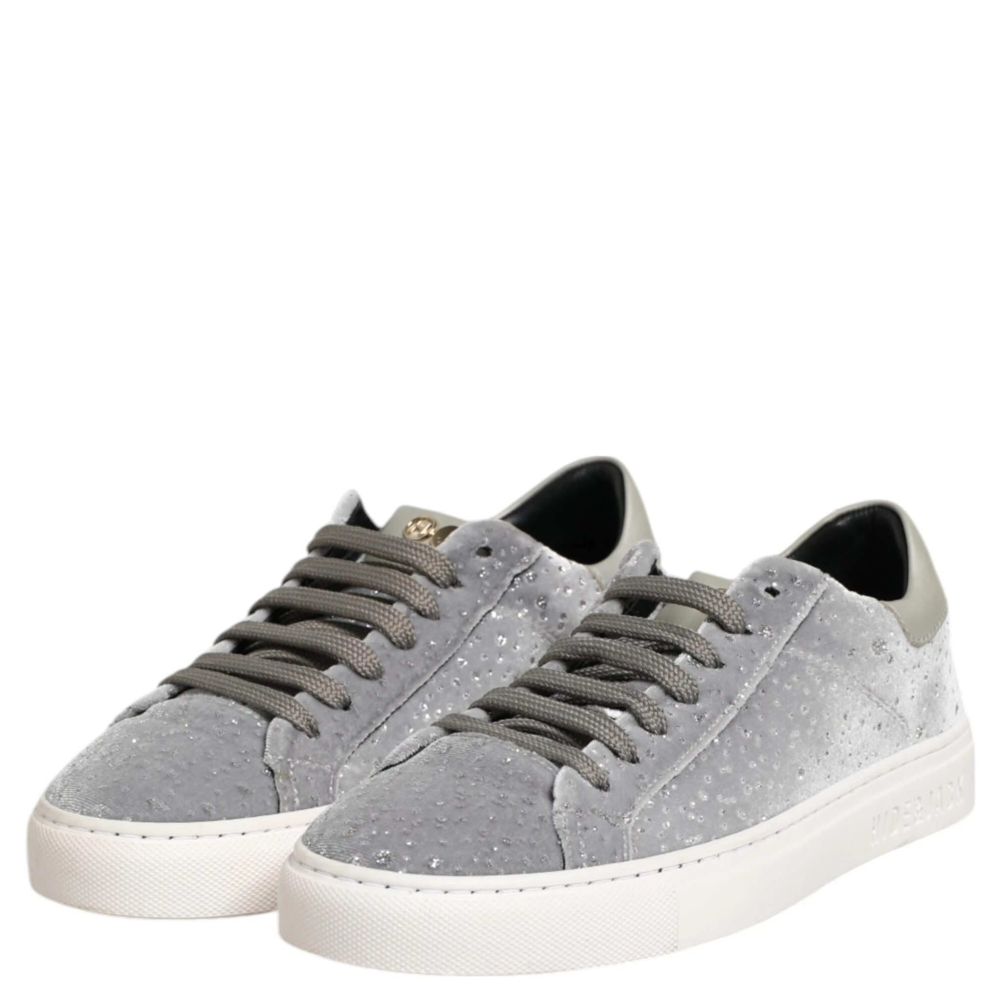 Gray Suede Low Top Lace Up Sneakers Shoes