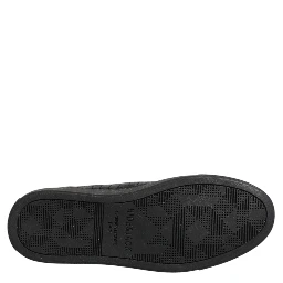 Black Leather Lace Up Mid Top Sneakers Shoes