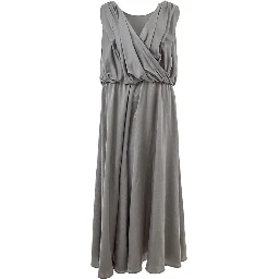 Gray Silk Casual Dress