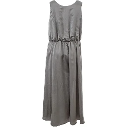 Gray Silk Casual Dress
