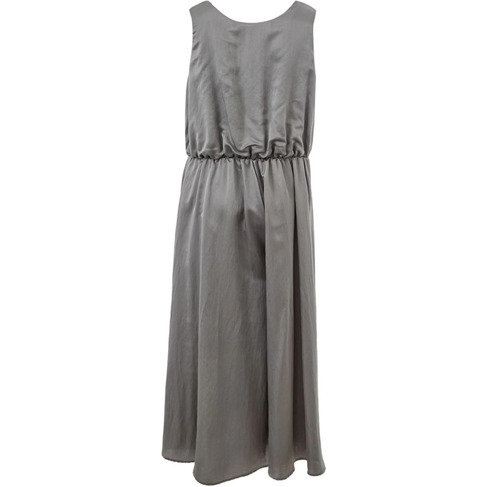 Gray Silk Casual Dress