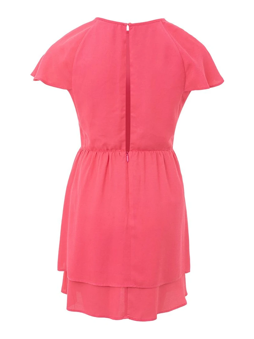 Fuchsia Viscose Casual Dress