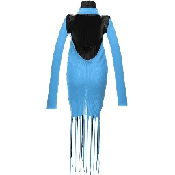 Blue Cotton Casual Dress