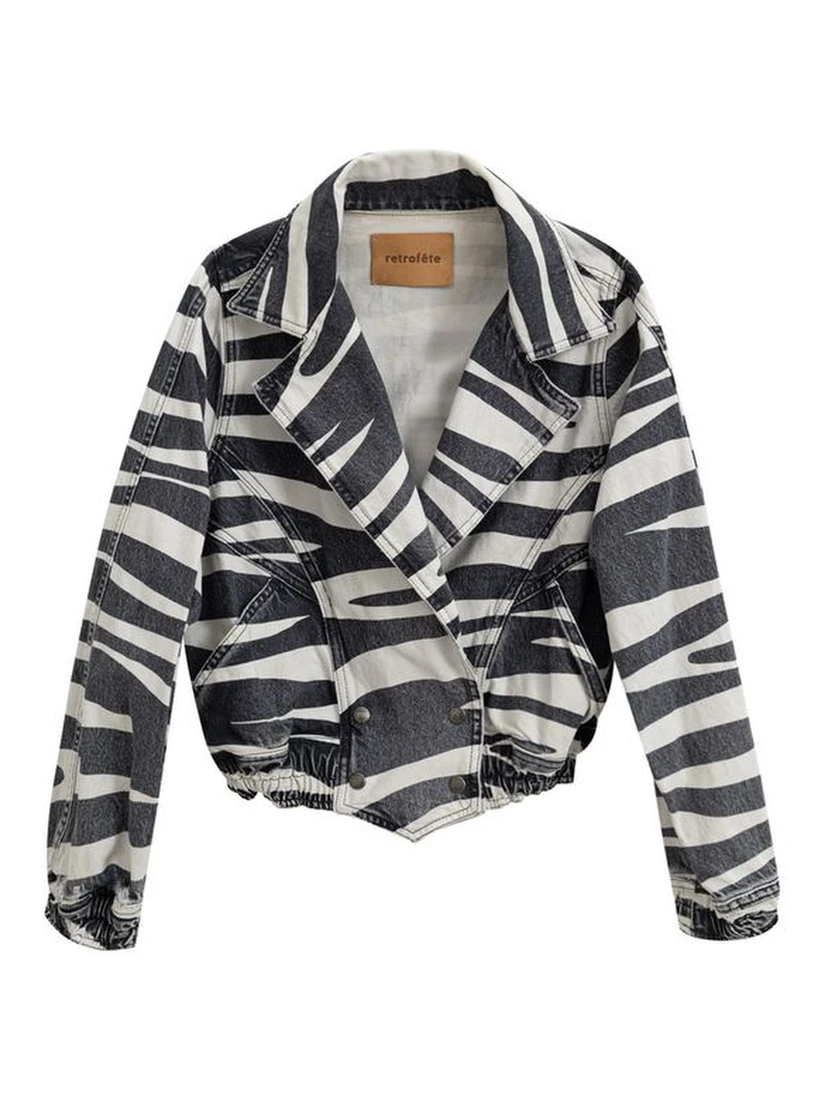 Black And White Cotton Blazer