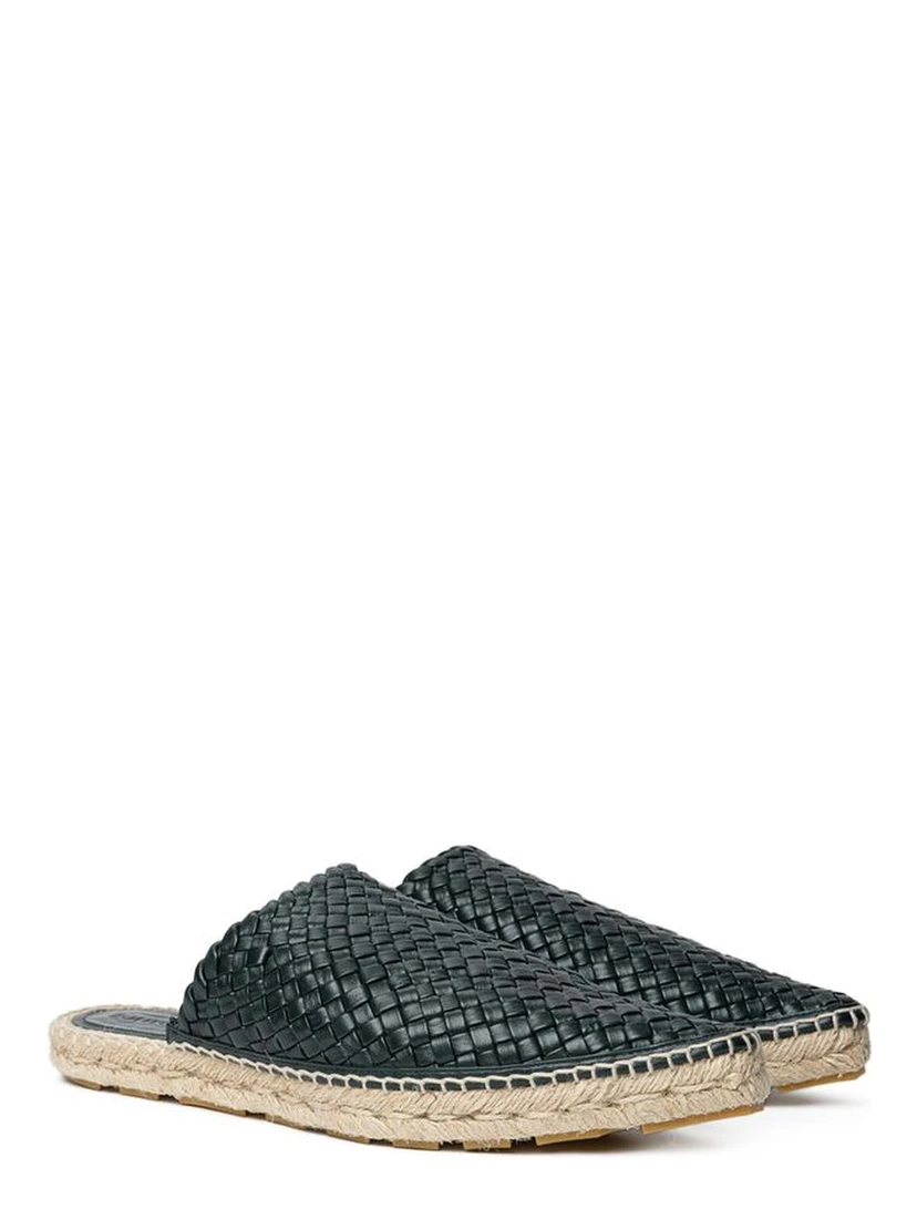 Green Leather Espadrilles