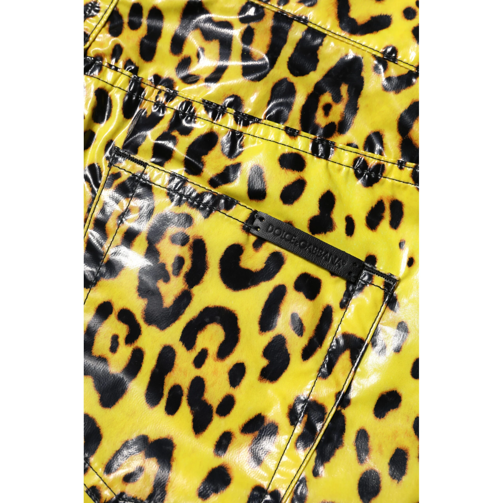 Yellow Leopard High Waist Slim Pants