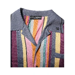 Multicolor Stripes Collared Men Polo T-shirt
