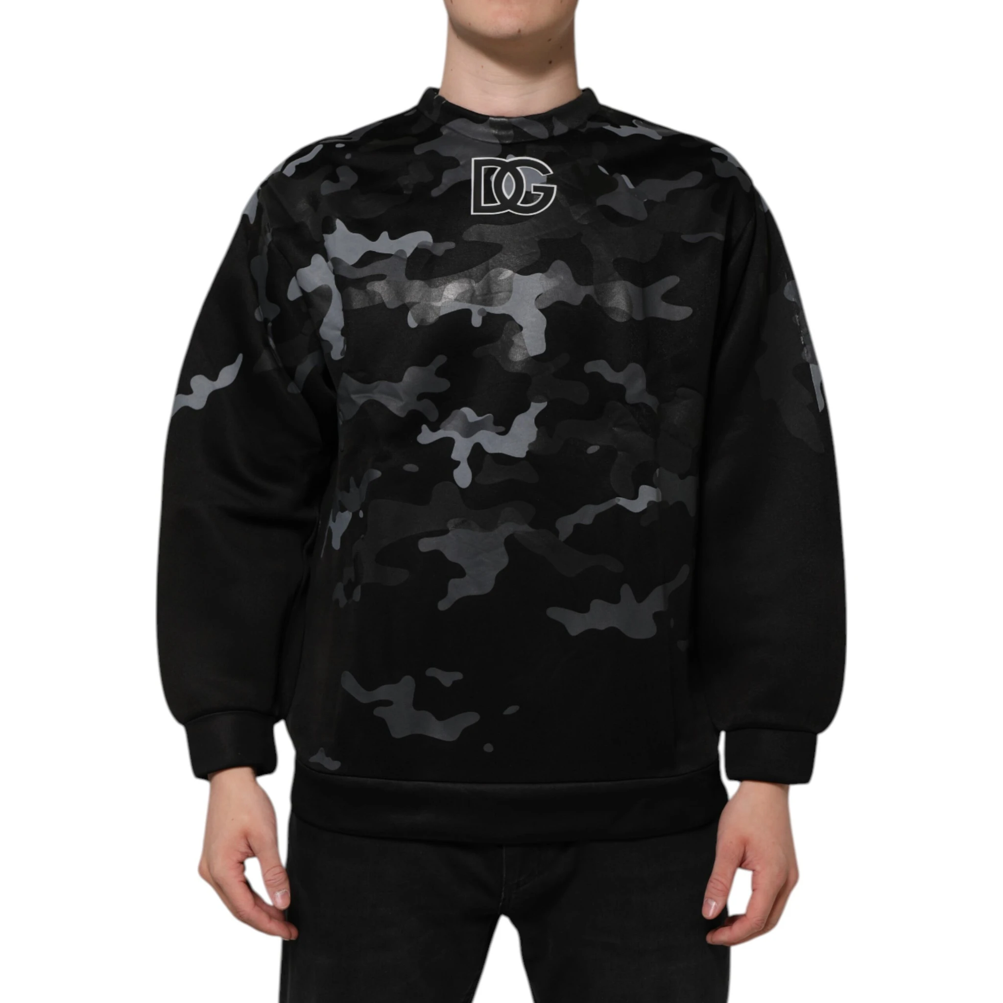 Black Camouflage Pullover Sweatshirt Sweater