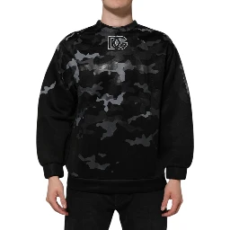 Black Camouflage Pullover Sweatshirt Sweater