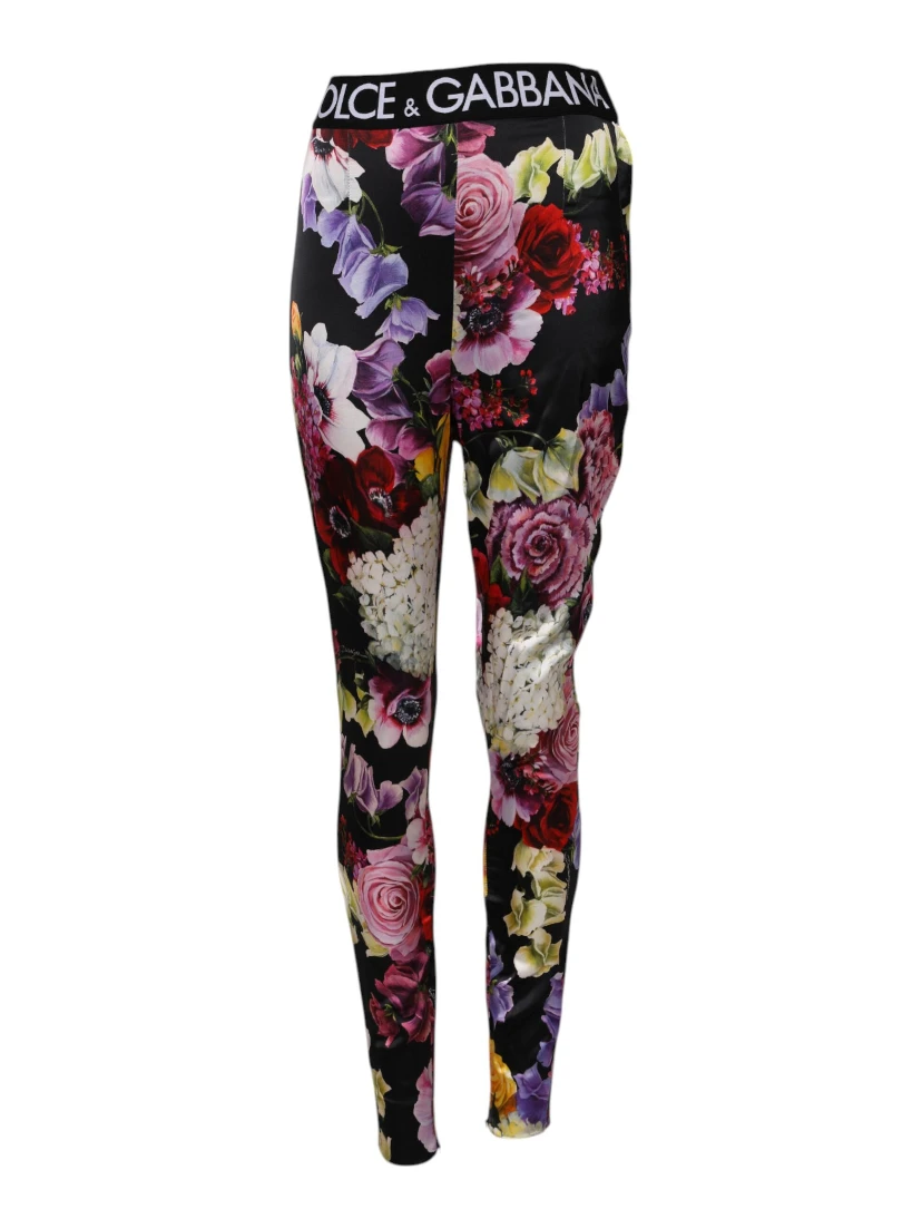 Multicolor Floral Legging Stretch Waist Pants
