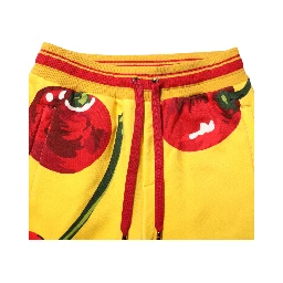 Yellow Cherry Print Jogger Sweatpants Pants