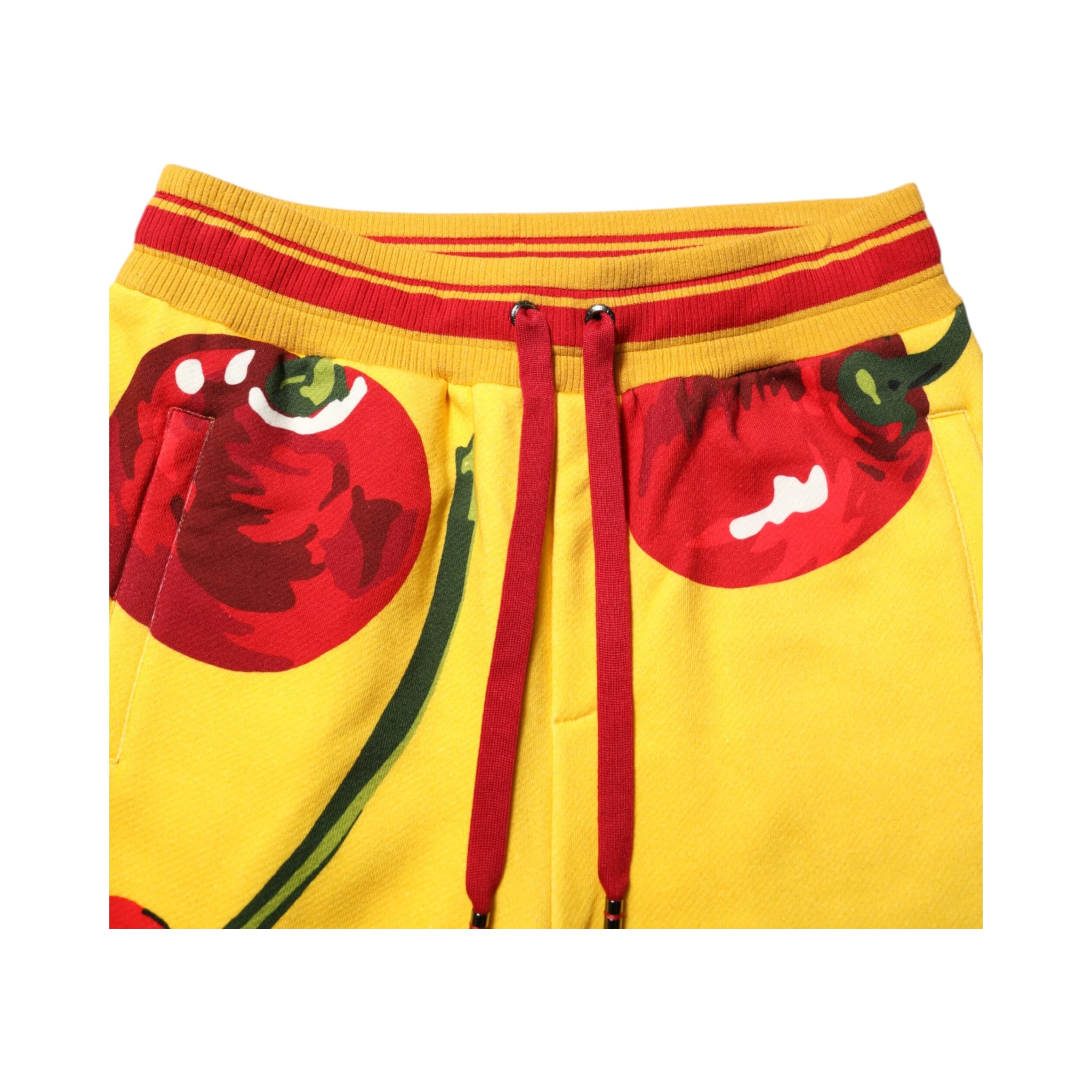 Yellow Cherry Print Jogger Sweatpants Pants