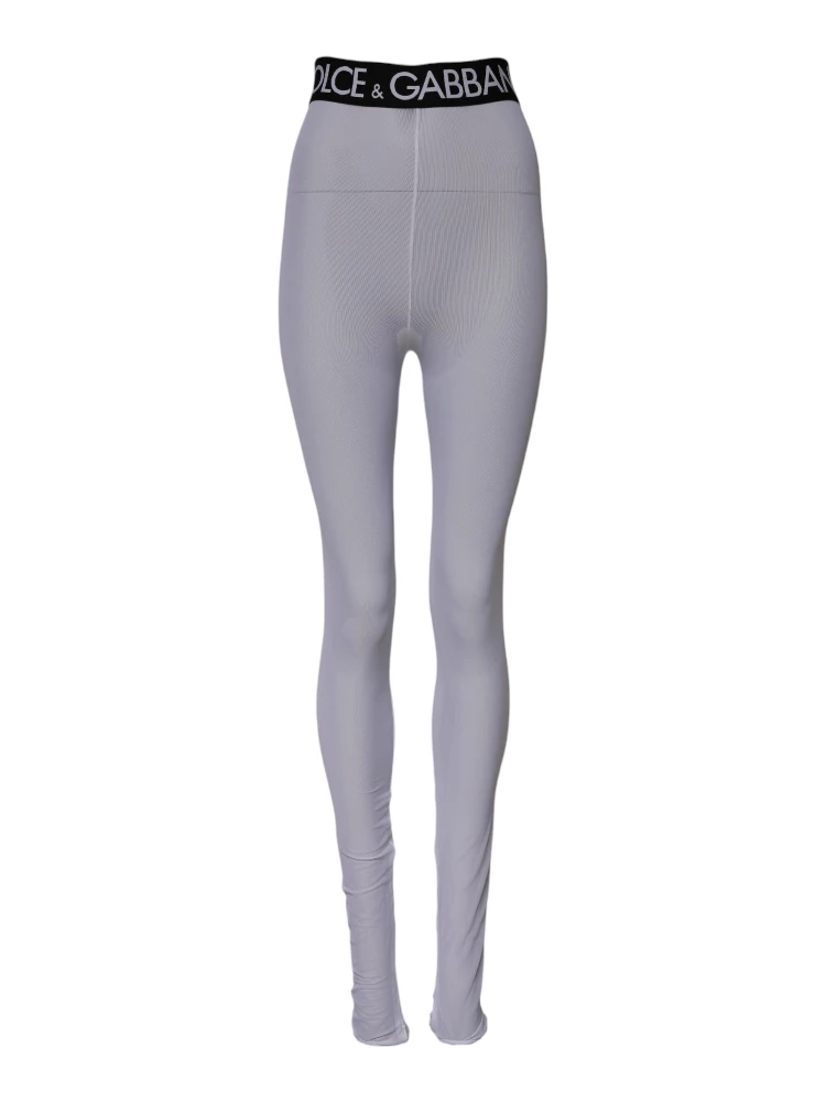 Gray Nylon DG Logo Mid Waisted Leggings Pants alternative