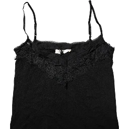 Black Wool Sleeveless Square Neck Tank Top