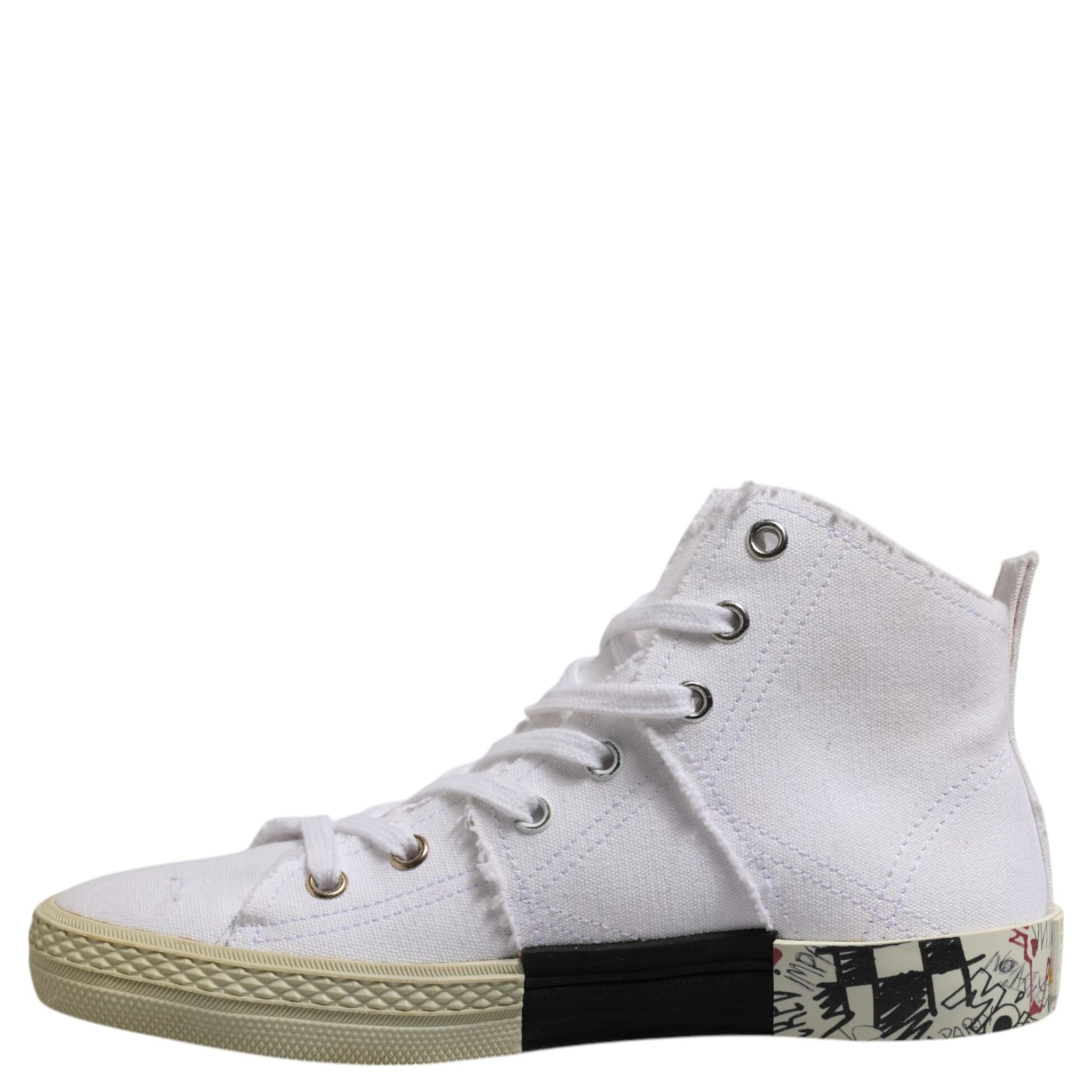 White Lace Up Mid Top Women Sneakers Shoes