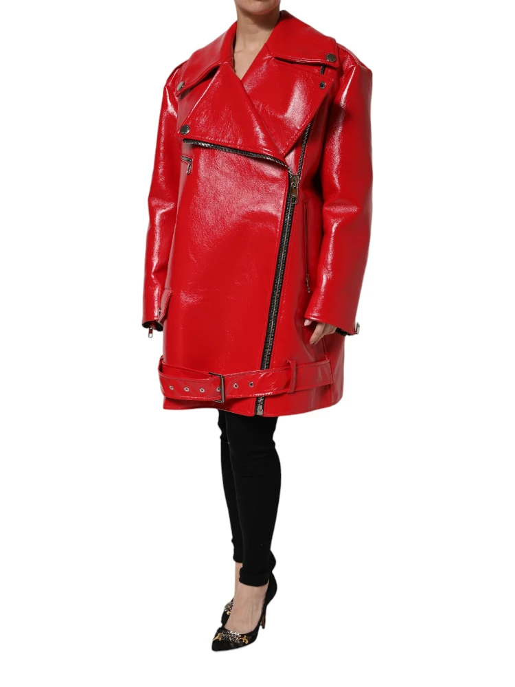 Red Lambskin Full Zipper Jacket alternative