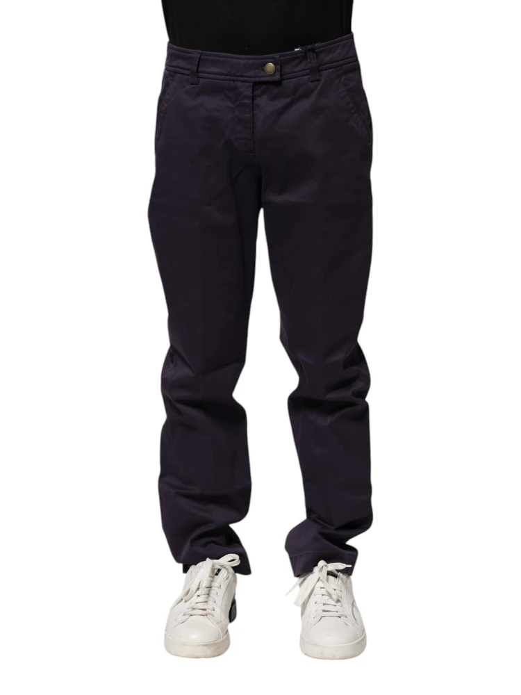 Dark Purple Mid Waist Casual Straight Pants alternative
