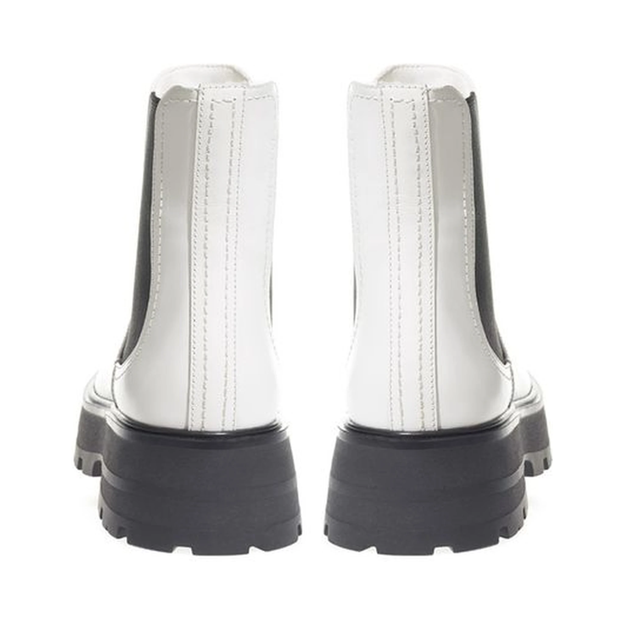 Black And White Leather Chelsea Boots