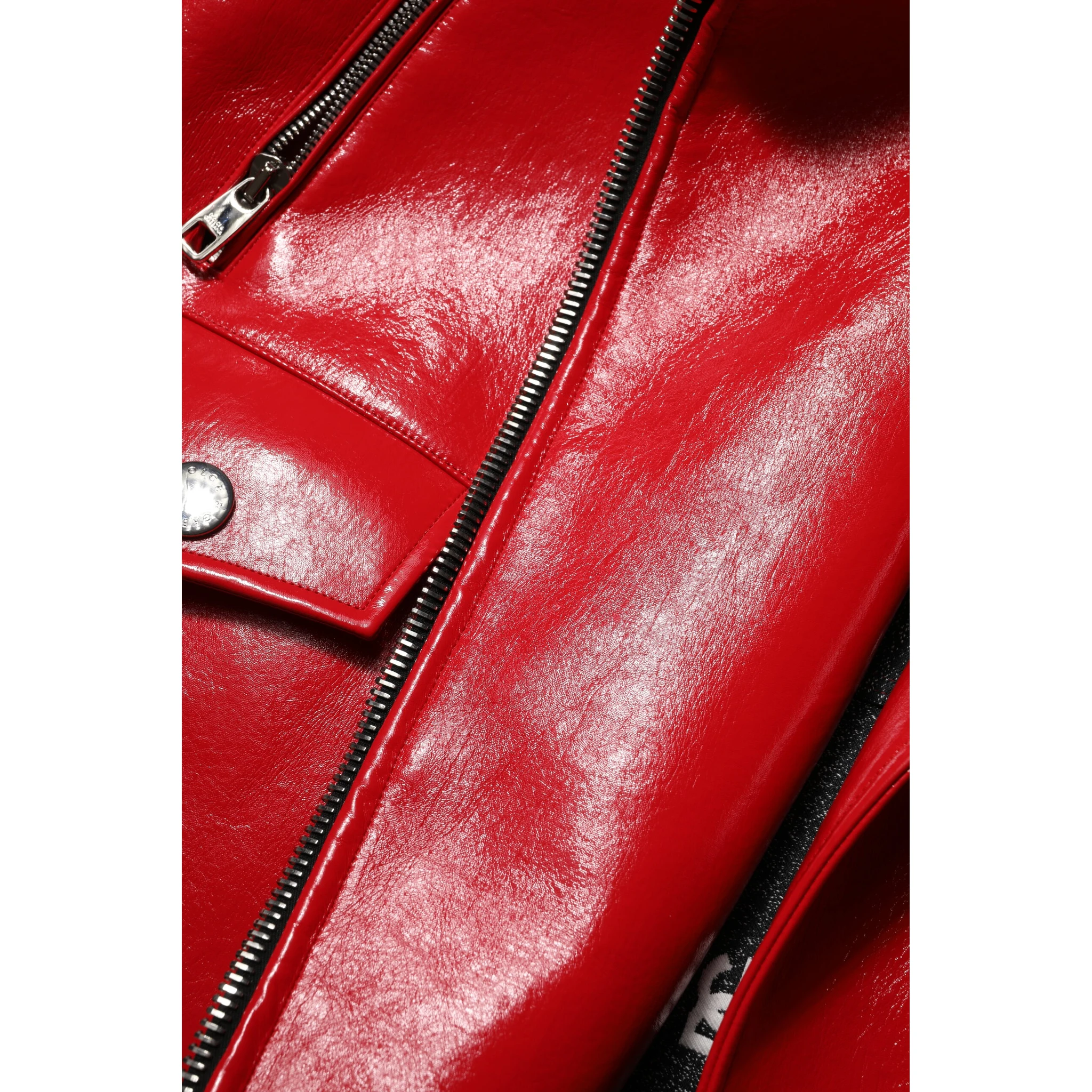 Red Lambskin Full Zipper Jacket