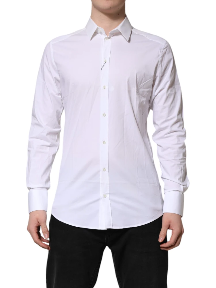 White GOLD Cotton Collared Dress Shirt Top alternative