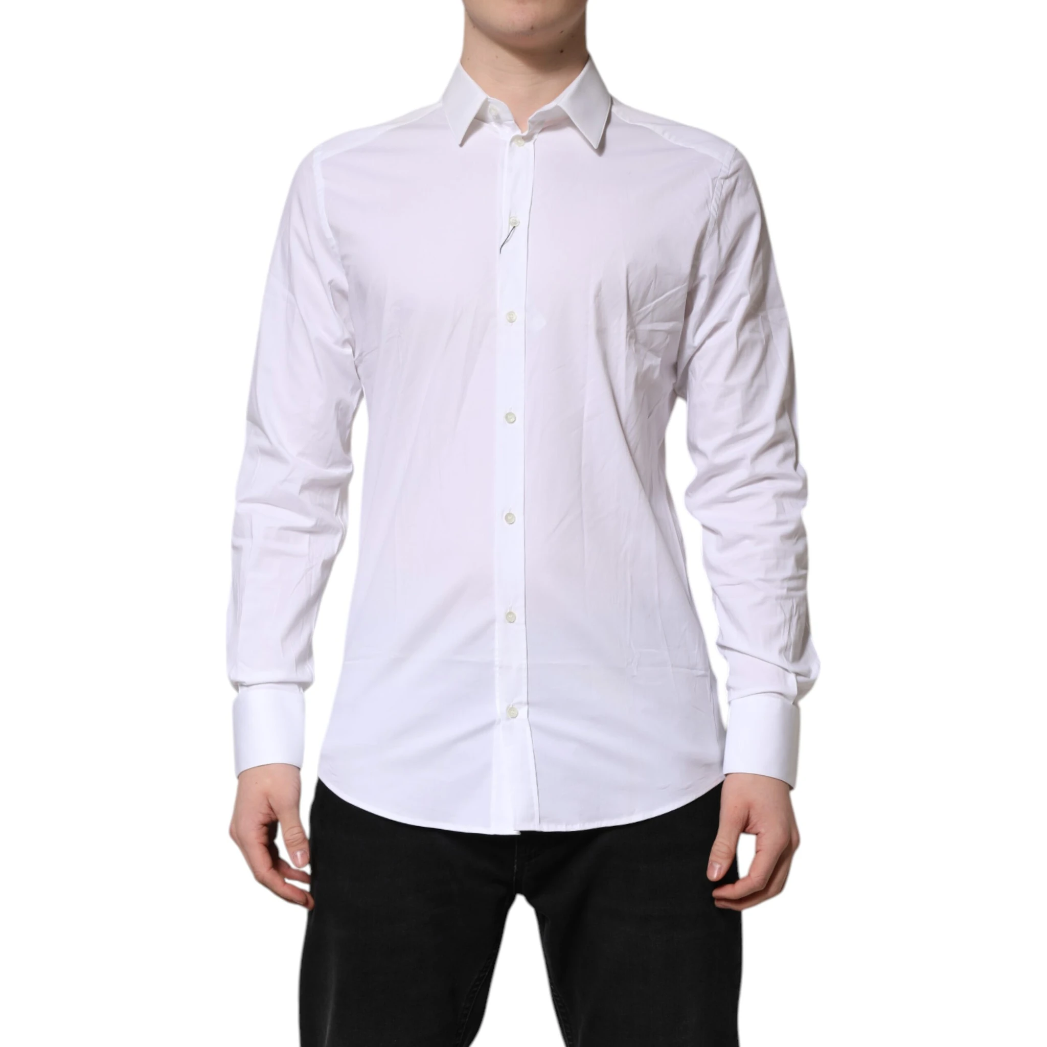 White GOLD Cotton Collared Dress Shirt Top