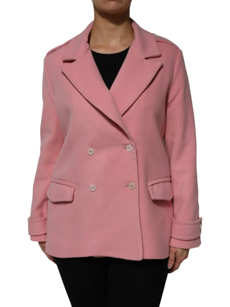 Pink Wool Double Breasted Blazer Coat Jacket alternative