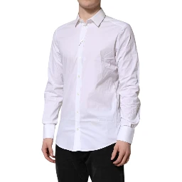 White GOLD Cotton Collared Dress Shirt Top