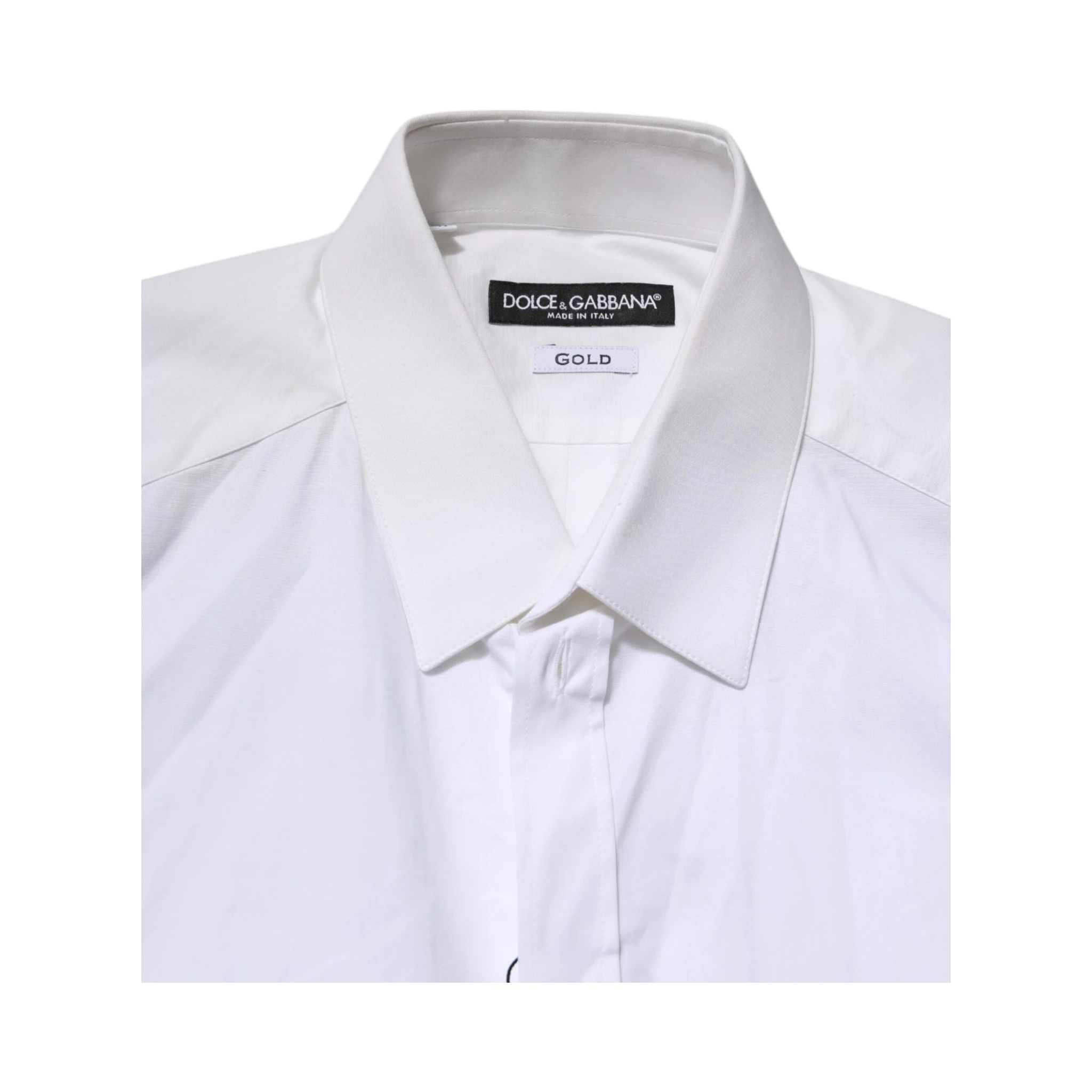 White GOLD Cotton Collared Dress Shirt Top