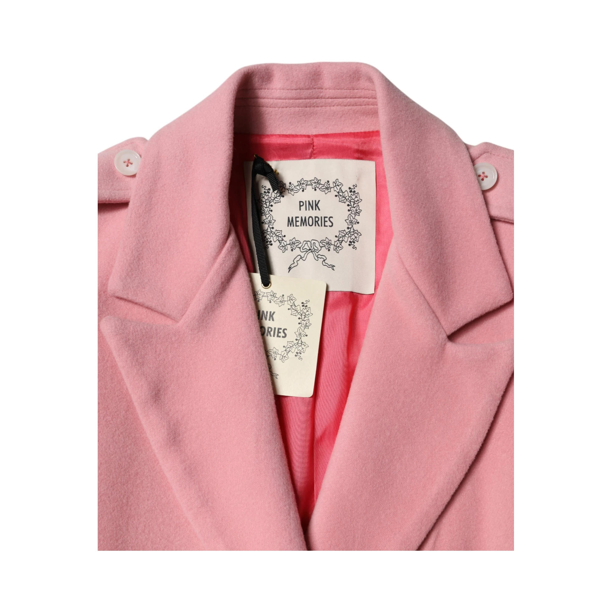 Pink Wool Double Breasted Blazer Coat Jacket