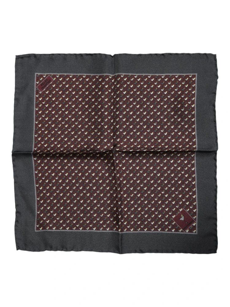 Maroon Cocktail Silk Square Foulard Scarf