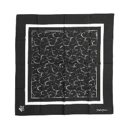 Black White Printed Square Men Foulard Scarf