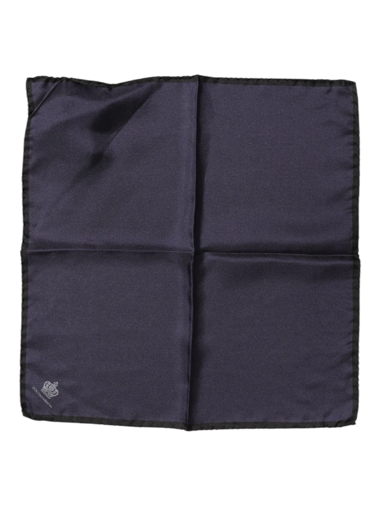 Blue DG Crown Silk Square Men Foulard Scarf
