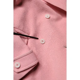 Pink Wool Double Breasted Blazer Coat Jacket