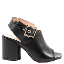 Black Leather High Heel Pumps