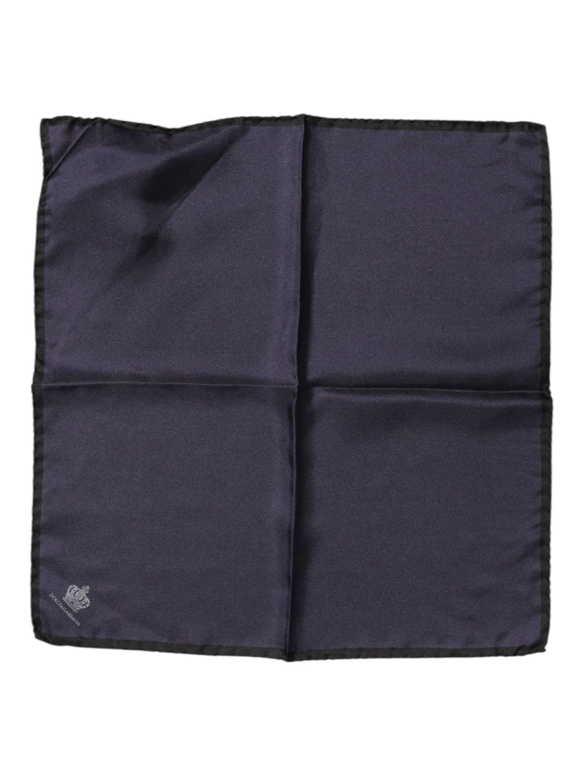 Blue DG Crown Silk Square Men Foulard Scarf