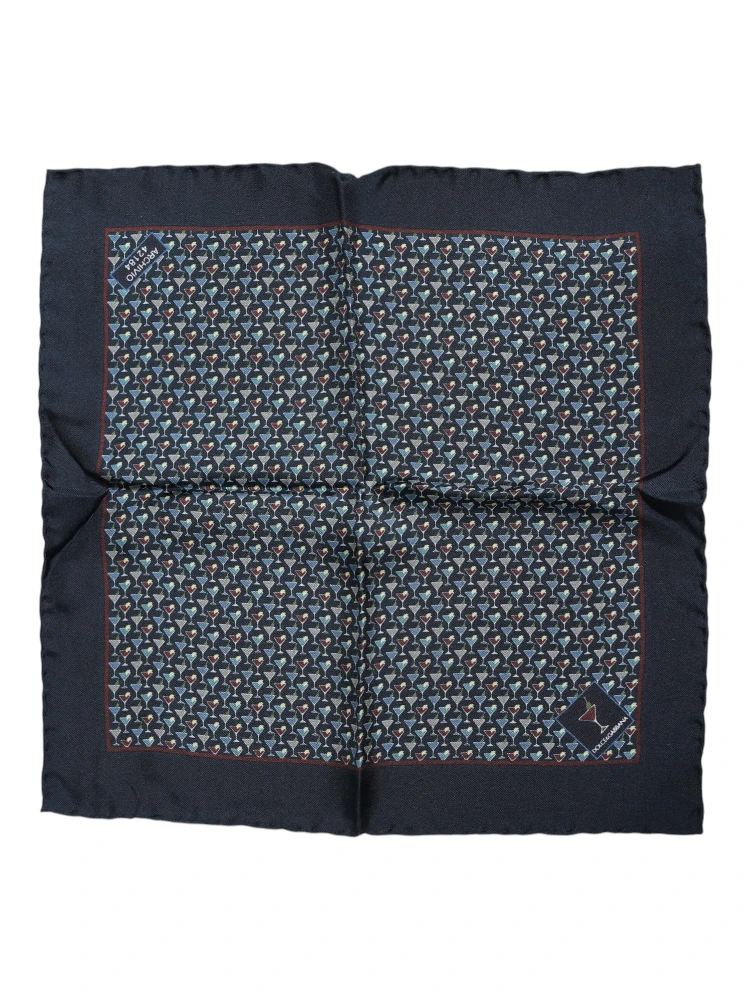 Blue Cocktail Silk Square Foulard Scarf alternative