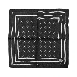 Black White Polka Dot Men Foulard Scarf
