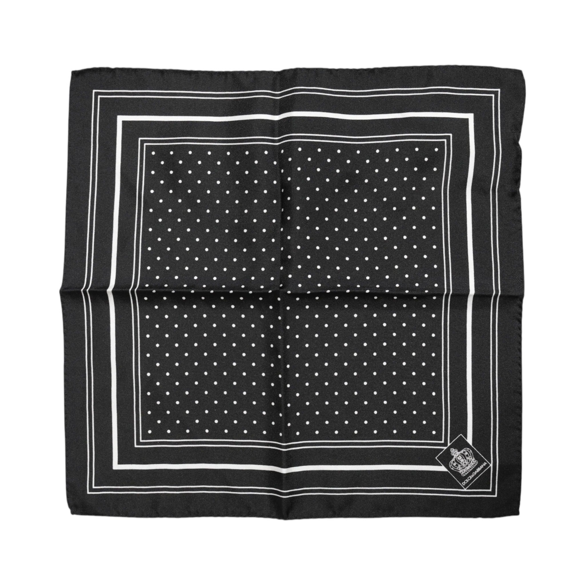 Black White Polka Dot Men Foulard Scarf