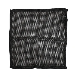 Black Patterned Cotton Square Foulard Scarf