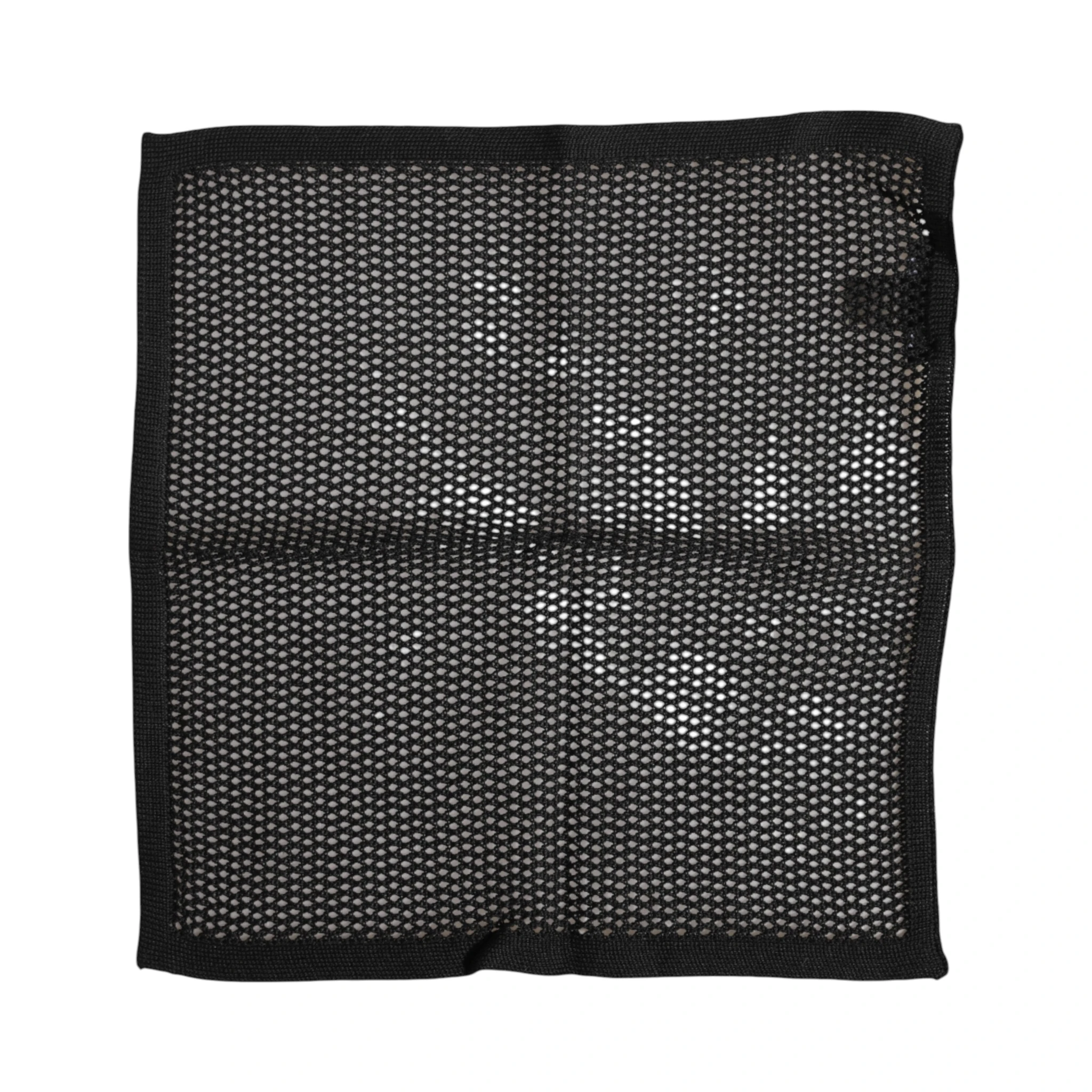 Black Patterned Cotton Square Foulard Scarf