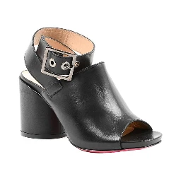 Black Leather High Heel Pumps