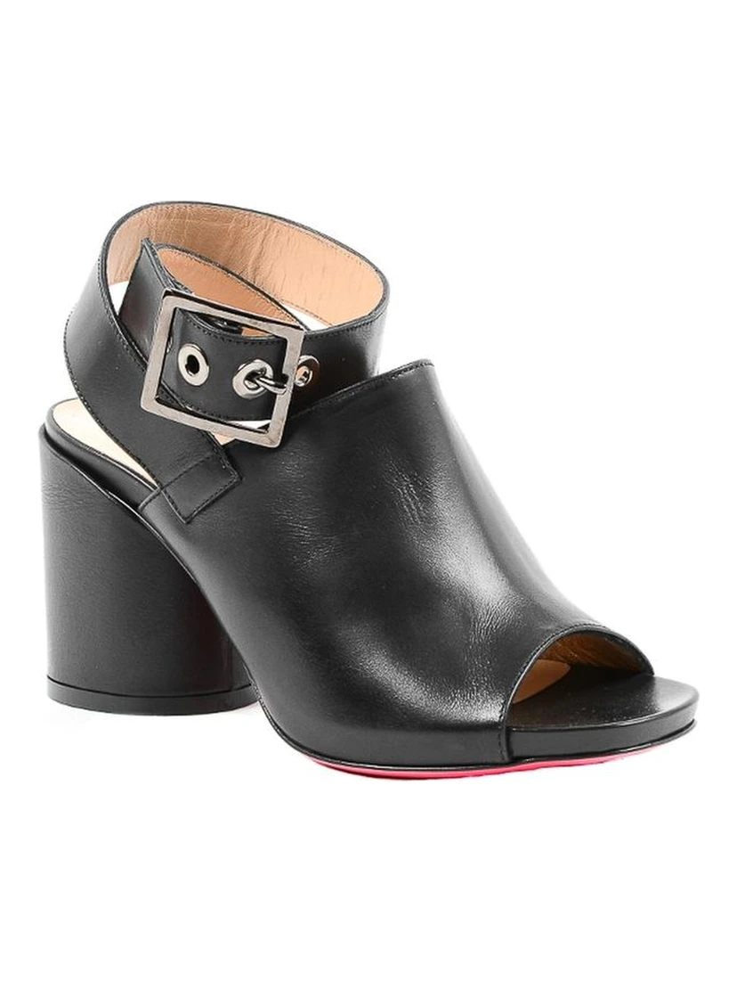 Black Leather High Heel Pumps