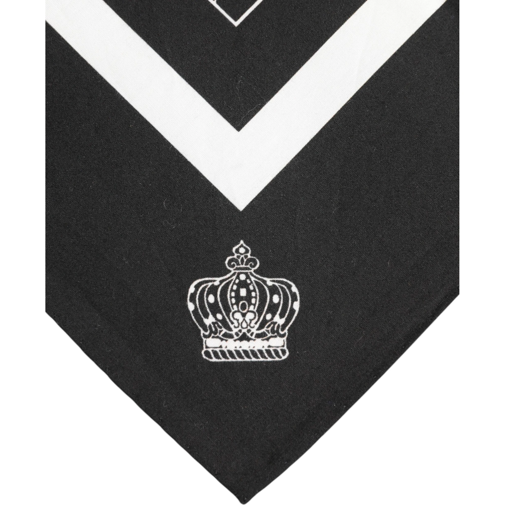 Black White Printed Square Men Foulard Scarf